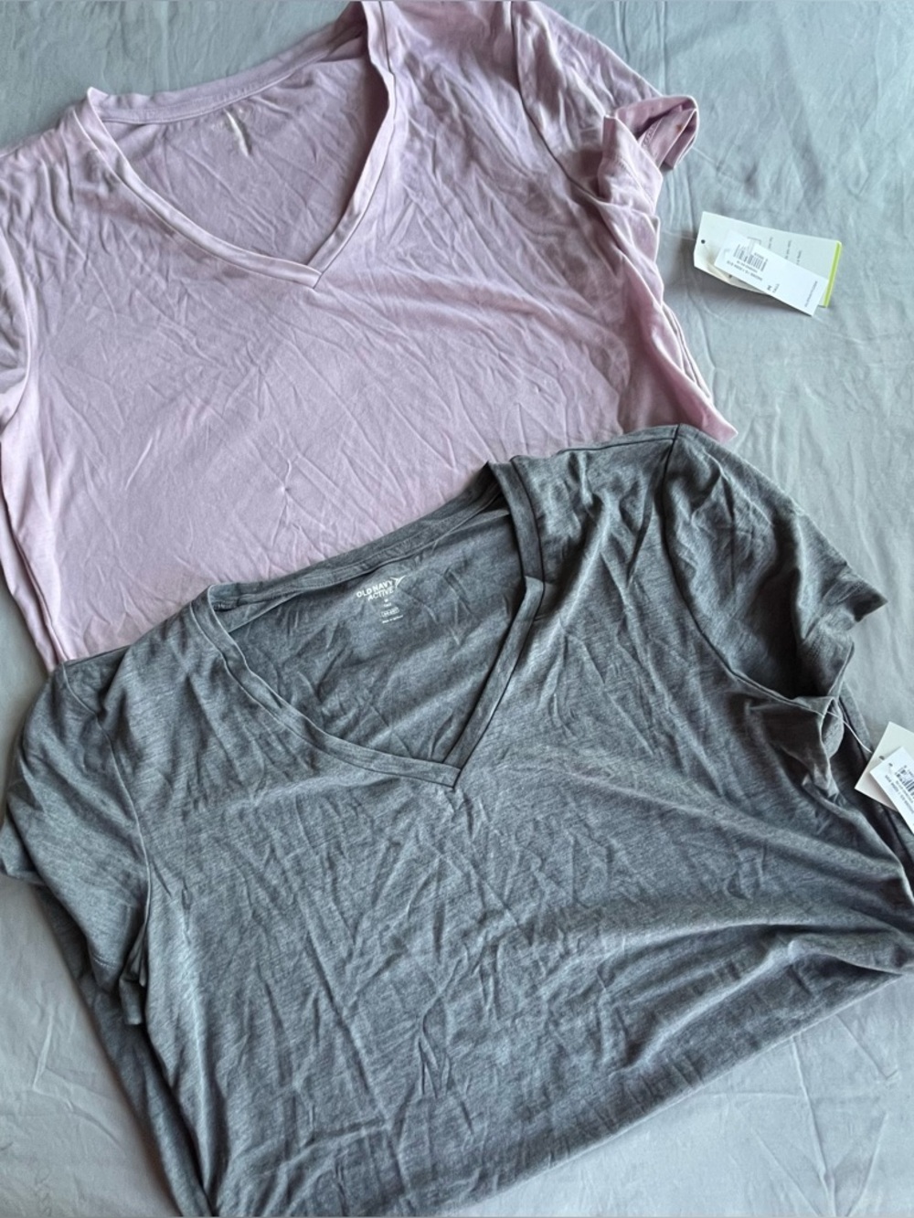 Old Navy Active Go Dry V-Neck T Shirt Short Sleeve Women M Tall Lot of 2 New
